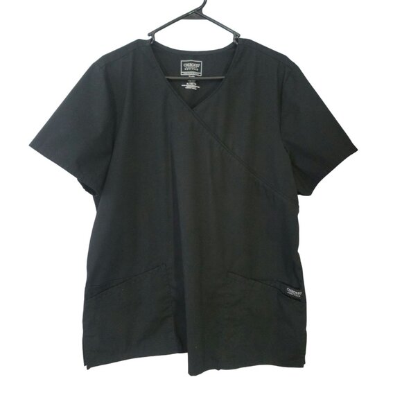 Cherokee Womens Scrub Top Workwear Professionals WW655 Mock Wrap Durable Stretch - Picture 10 of 10